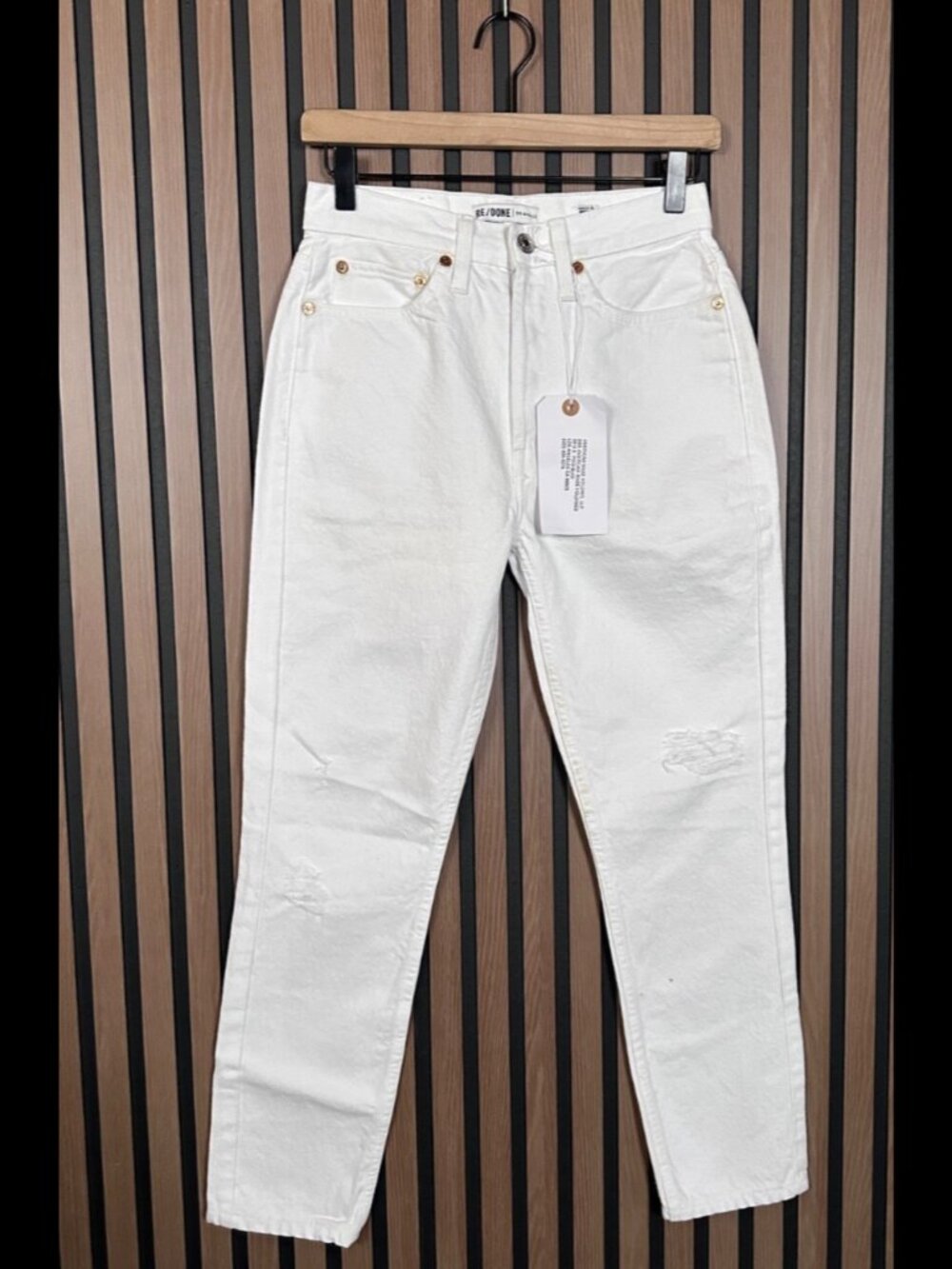 New RE/DONE Jeans 26 Womens White Denim Skinny Ankle High Waisted